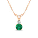 14K Rose Gold - Emerald