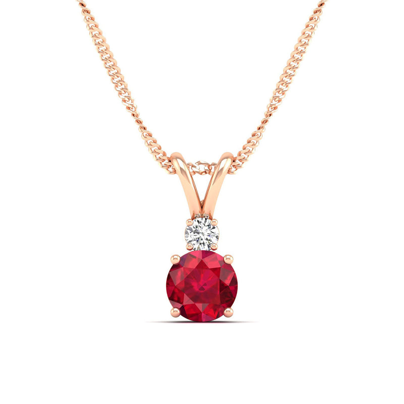 14K Rose Gold - Ruby