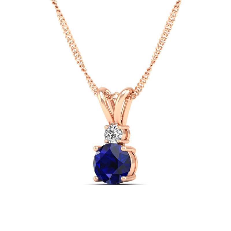 14K Rose Gold - Sapphire
