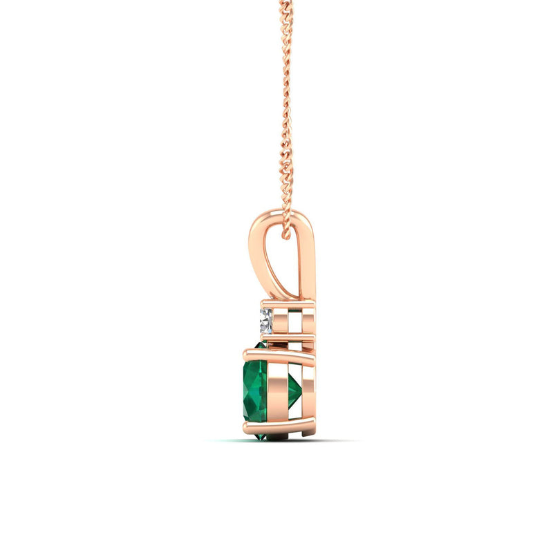 14K Rose Gold - Emerald