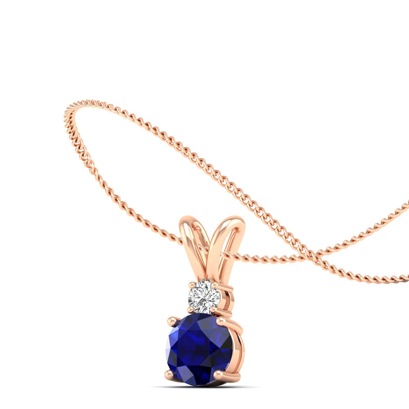 14K Rose Gold - Sapphire
