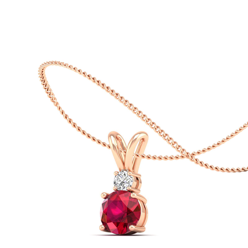 14K Rose Gold - Ruby