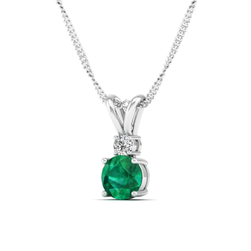14K White Gold - Emerald