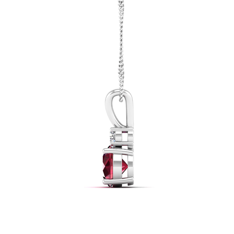 14K White Gold - Ruby