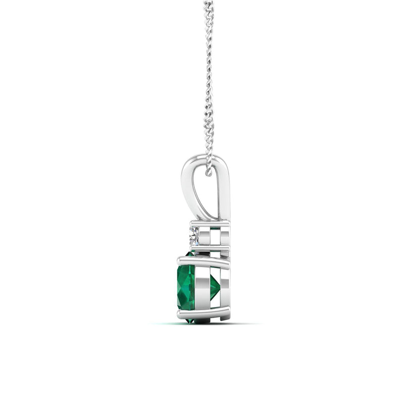 14K White Gold - Emerald