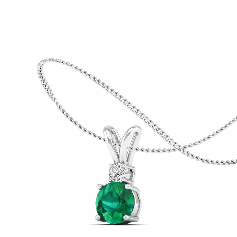 14K White Gold - Emerald