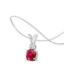 14K White Gold - Ruby
