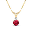 14K Yellow Gold - Ruby