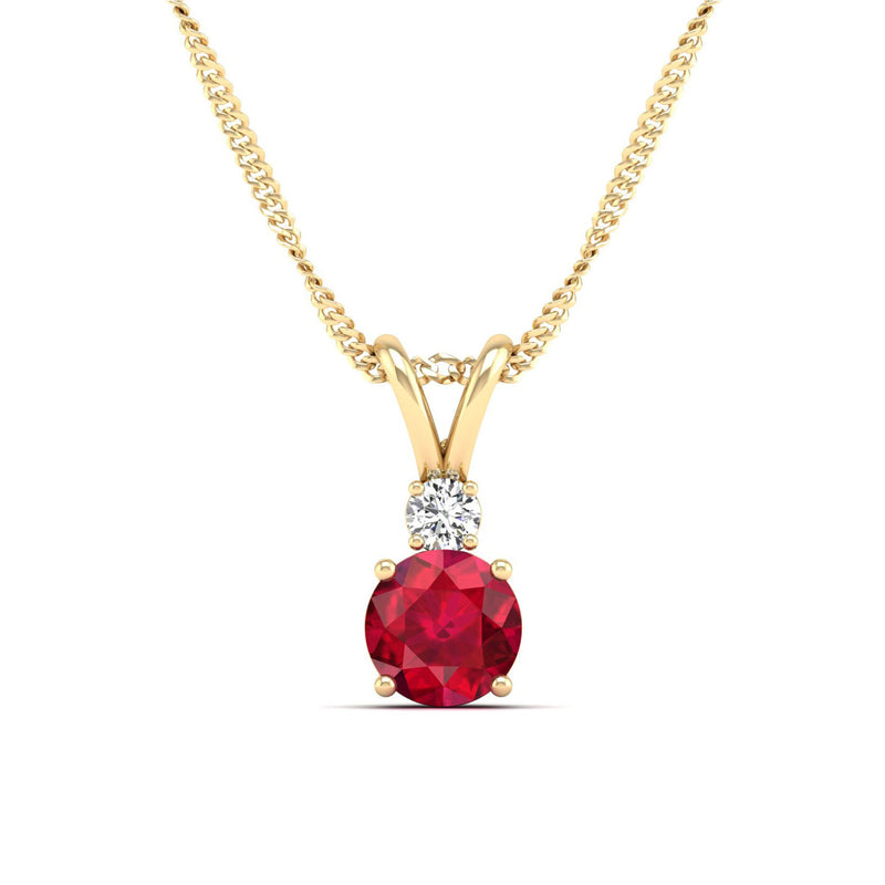 14K Yellow Gold - Ruby