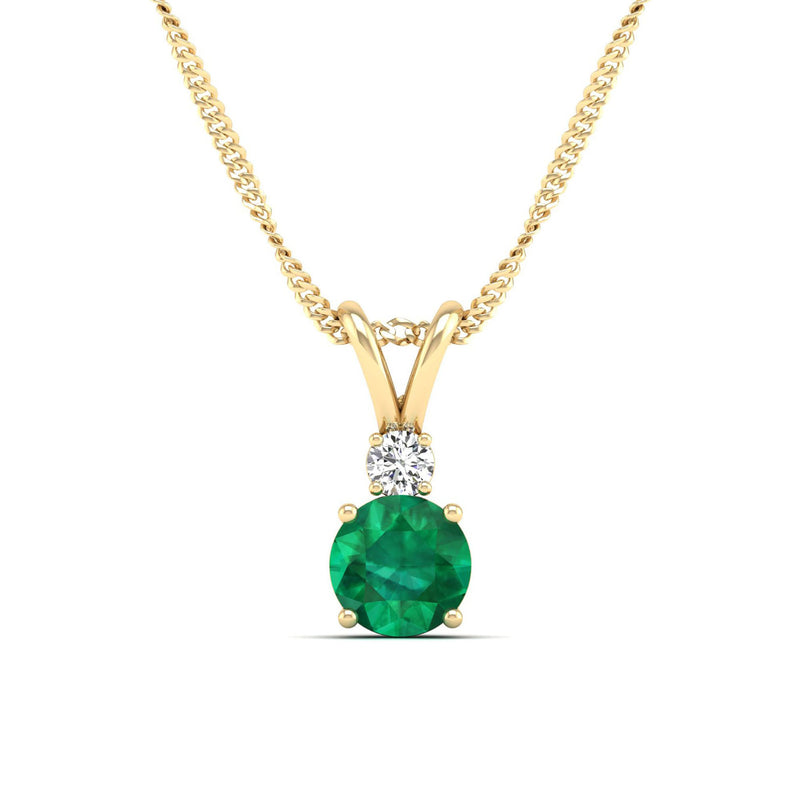 14K Yellow Gold - Emerald