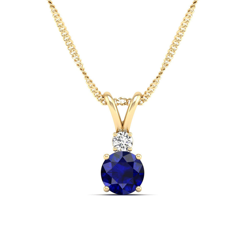 14K Yellow Gold - Sapphire