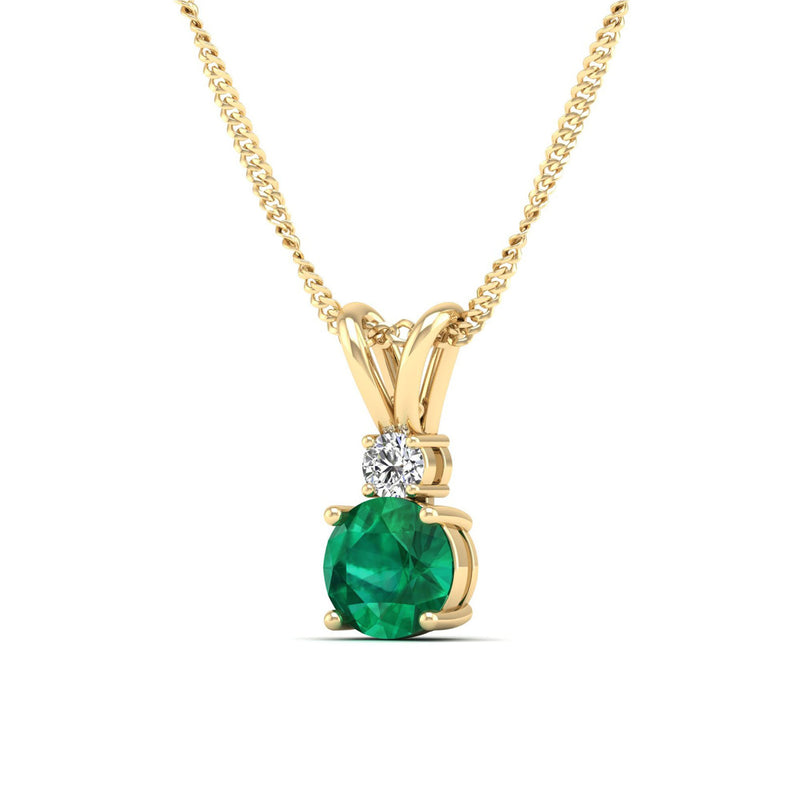 14K Yellow Gold - Emerald