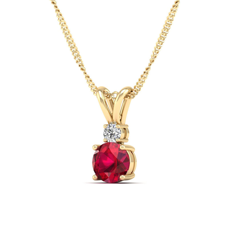 14K Yellow Gold - Ruby