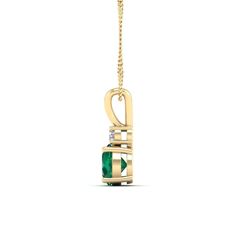 14K Yellow Gold - Emerald