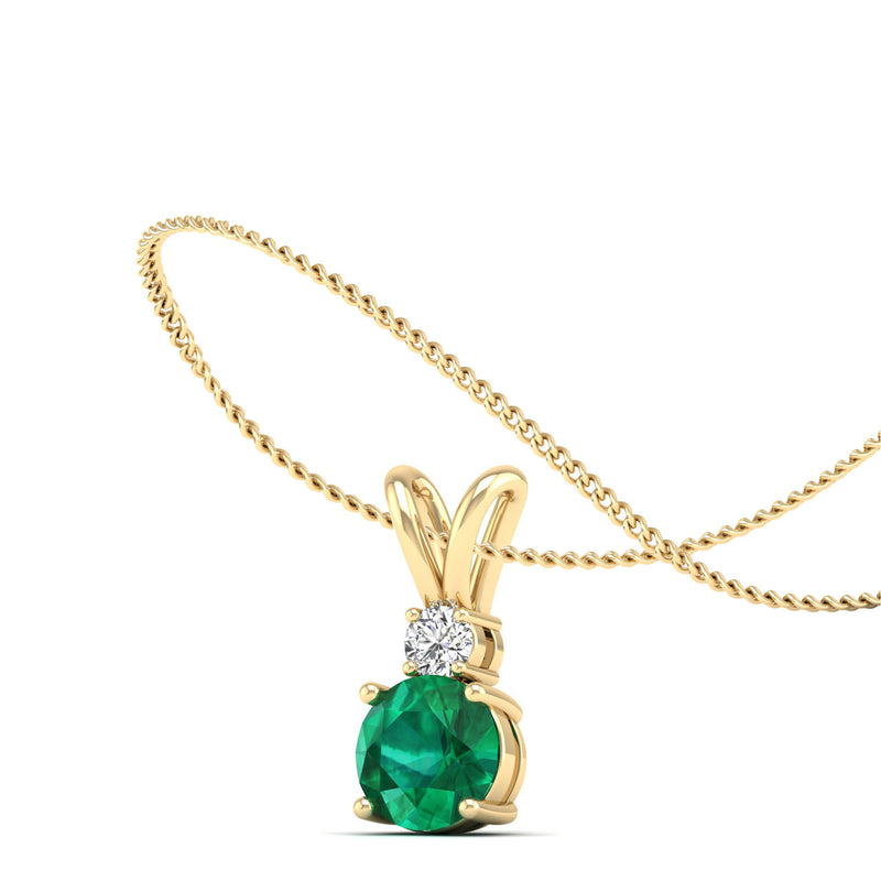 14K Yellow Gold - Emerald