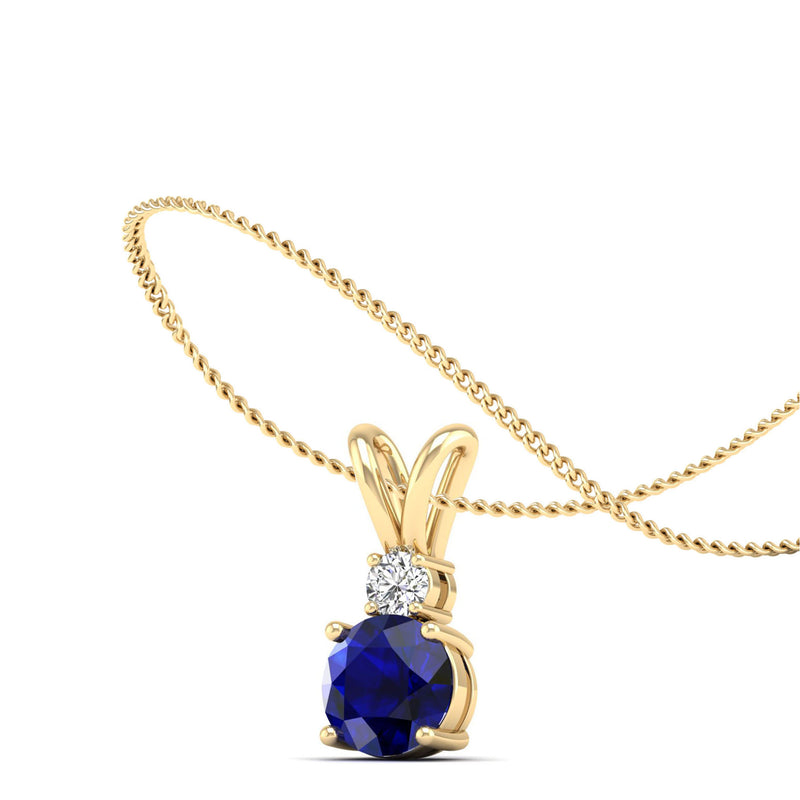 14K Yellow Gold - Sapphire