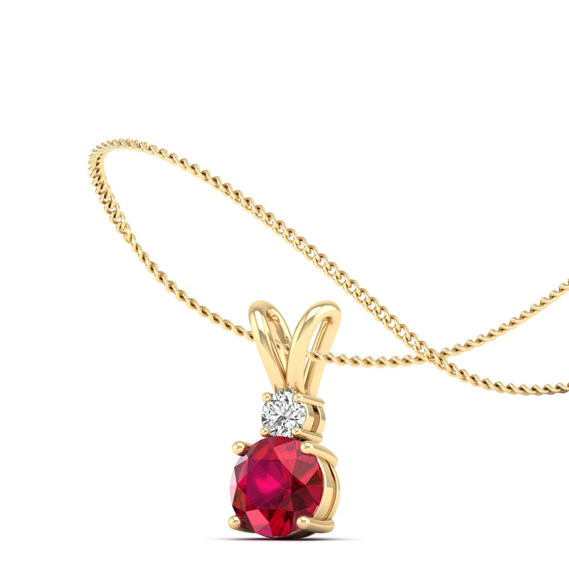 14K Yellow Gold - Ruby
