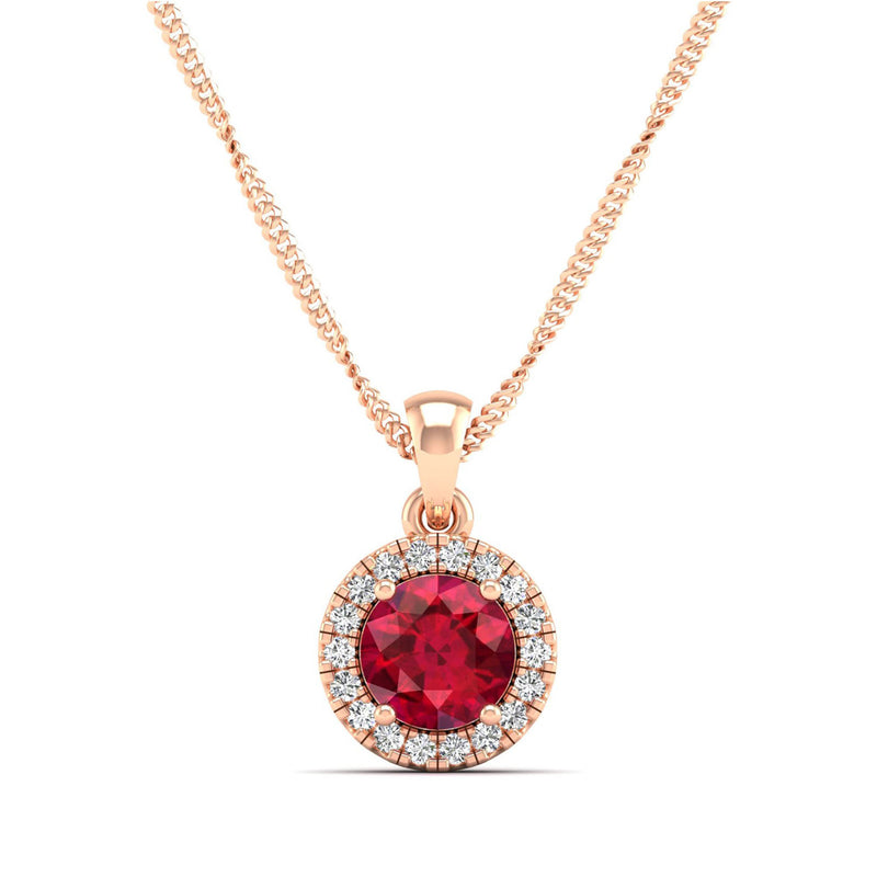 14K Rose Gold - Ruby