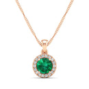 14K Rose Gold - Emerald
