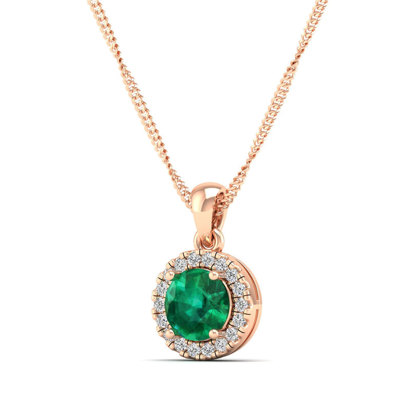 14K Rose Gold - Emerald