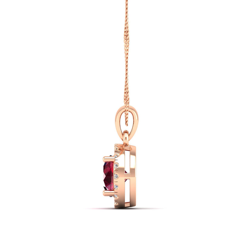 14K Rose Gold - Ruby