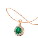 14K Rose Gold - Emerald