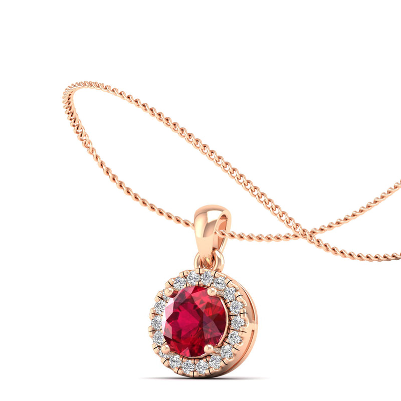 14K Rose Gold - Ruby