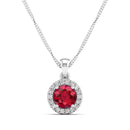 14K White Gold - Ruby