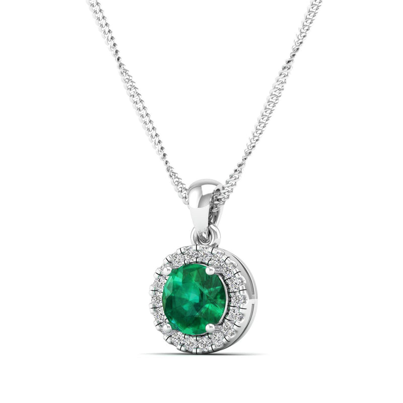 14K White Gold - Emerald
