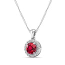 14K White Gold - Ruby