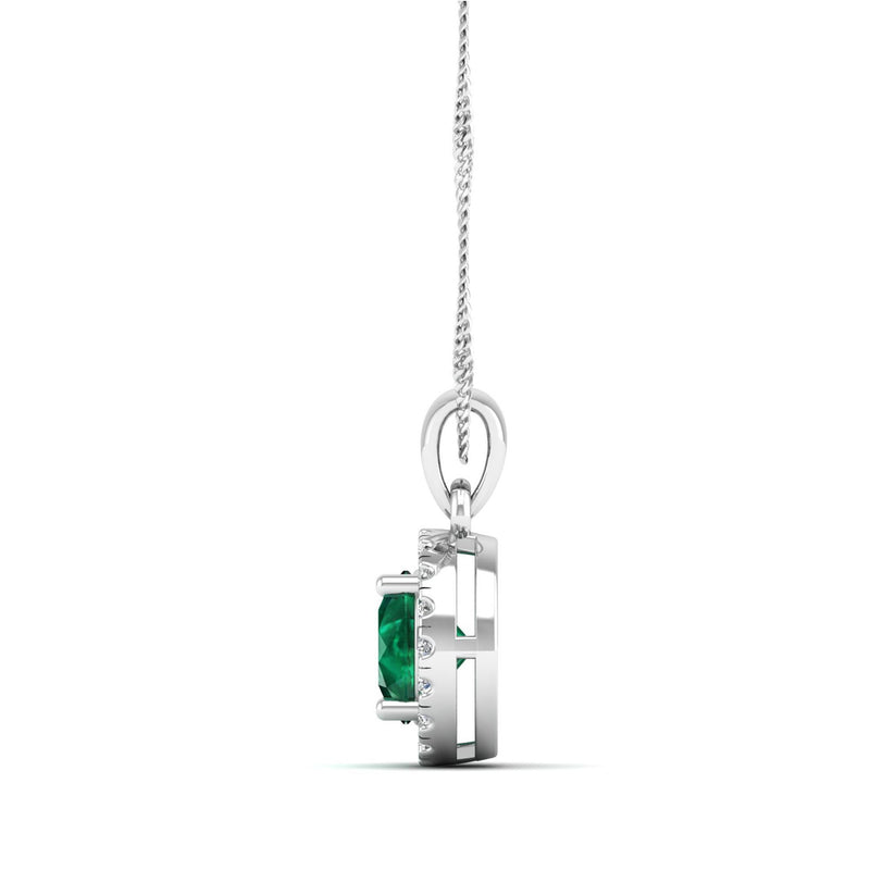 14K White Gold - Emerald