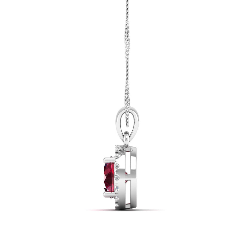14K White Gold - Ruby