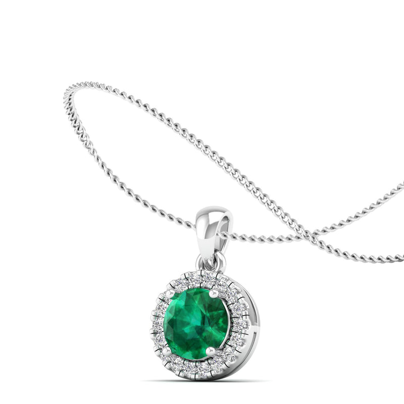 14K White Gold - Emerald