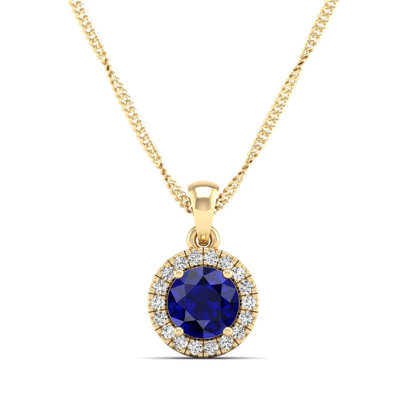 14K Yellow Gold - Sapphire