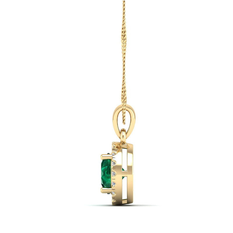 14K Yellow Gold - Emerald