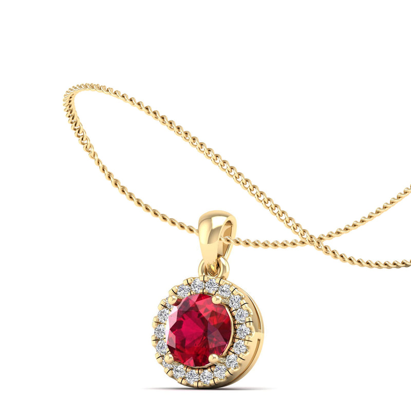 14K Yellow Gold - Ruby