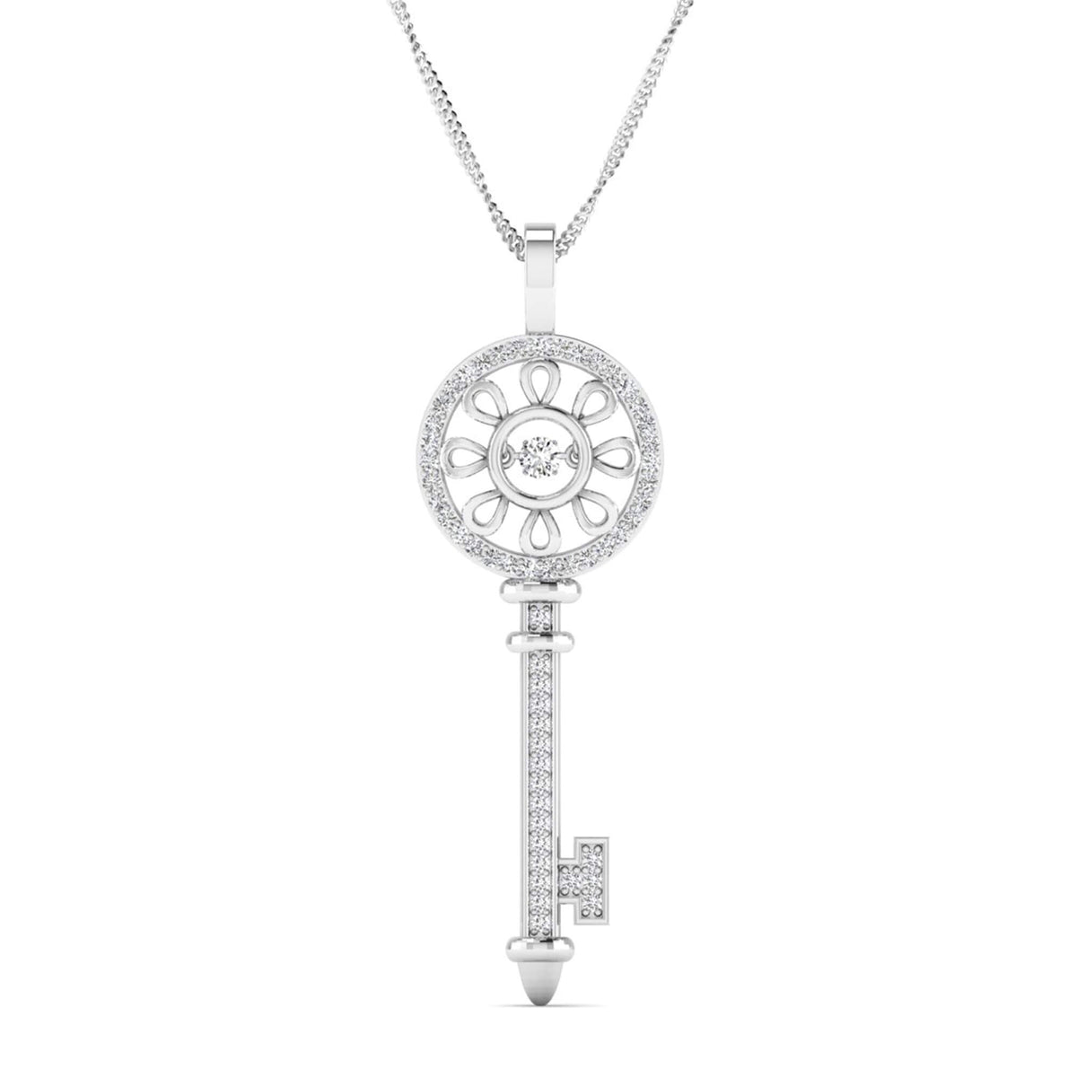 Lab Diamond Dancing Key Pendant – Milano