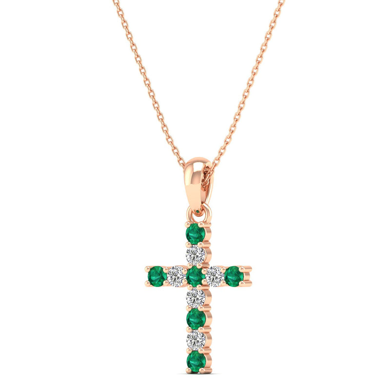 14K Rose Gold - Emerald