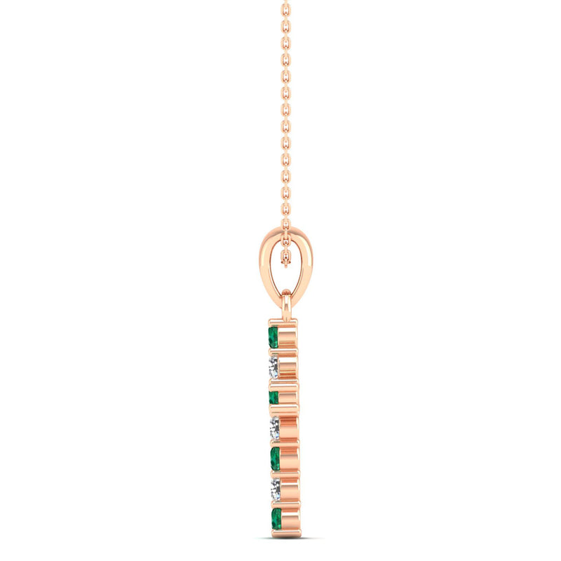 14K Rose Gold - Emerald