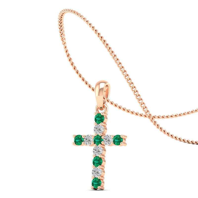 14K Rose Gold - Emerald