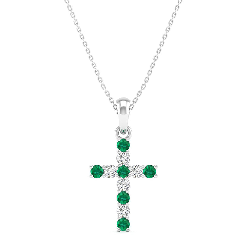14K White Gold - Emerald