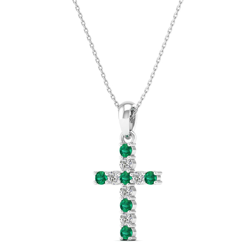14K White Gold - Emerald