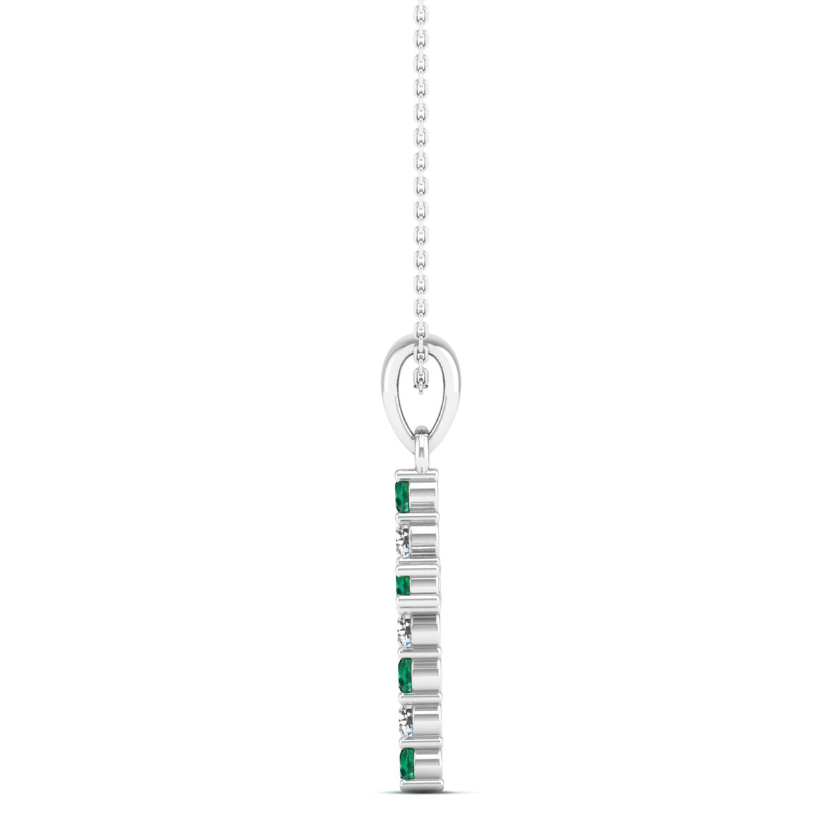 14K White Gold - Emerald