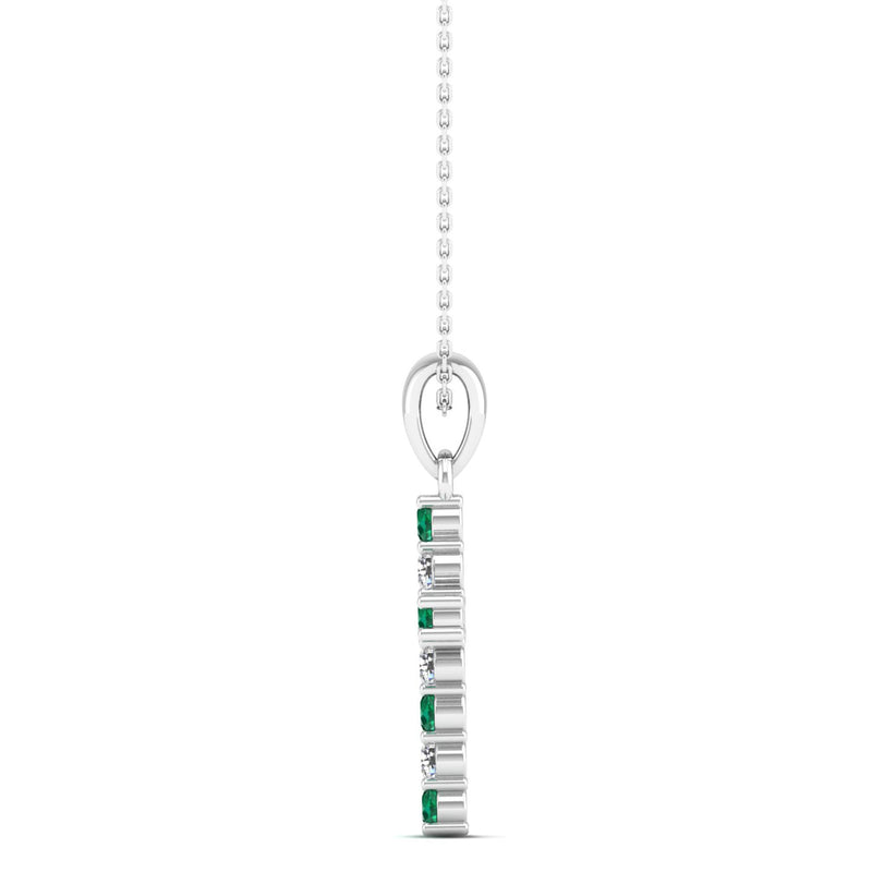 14K White Gold - Emerald