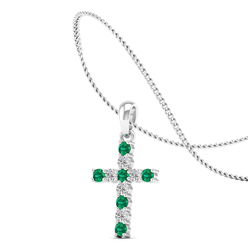 14K White Gold - Emerald