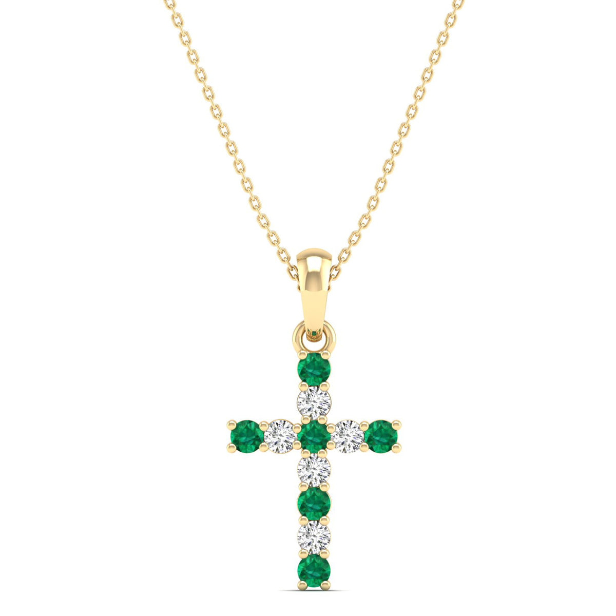 14K Yellow Gold - Emerald