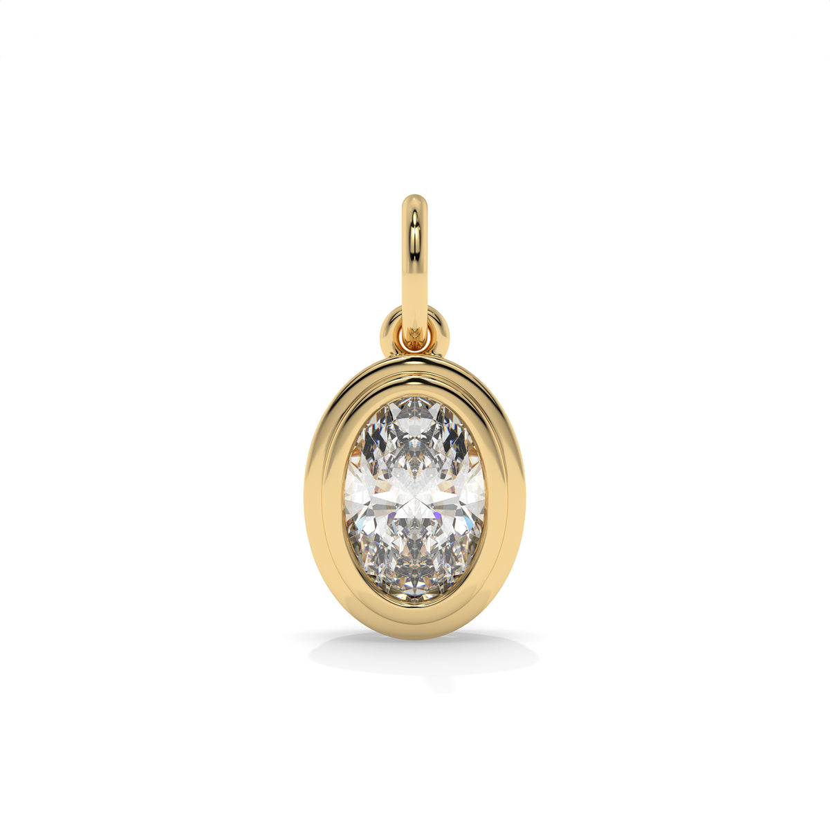 Step Bezel Step-Bezel Oval Lab Diamond Charm – Milano