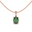 14K Rose Gold - Emerald