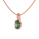 14K Rose Gold - Emerald