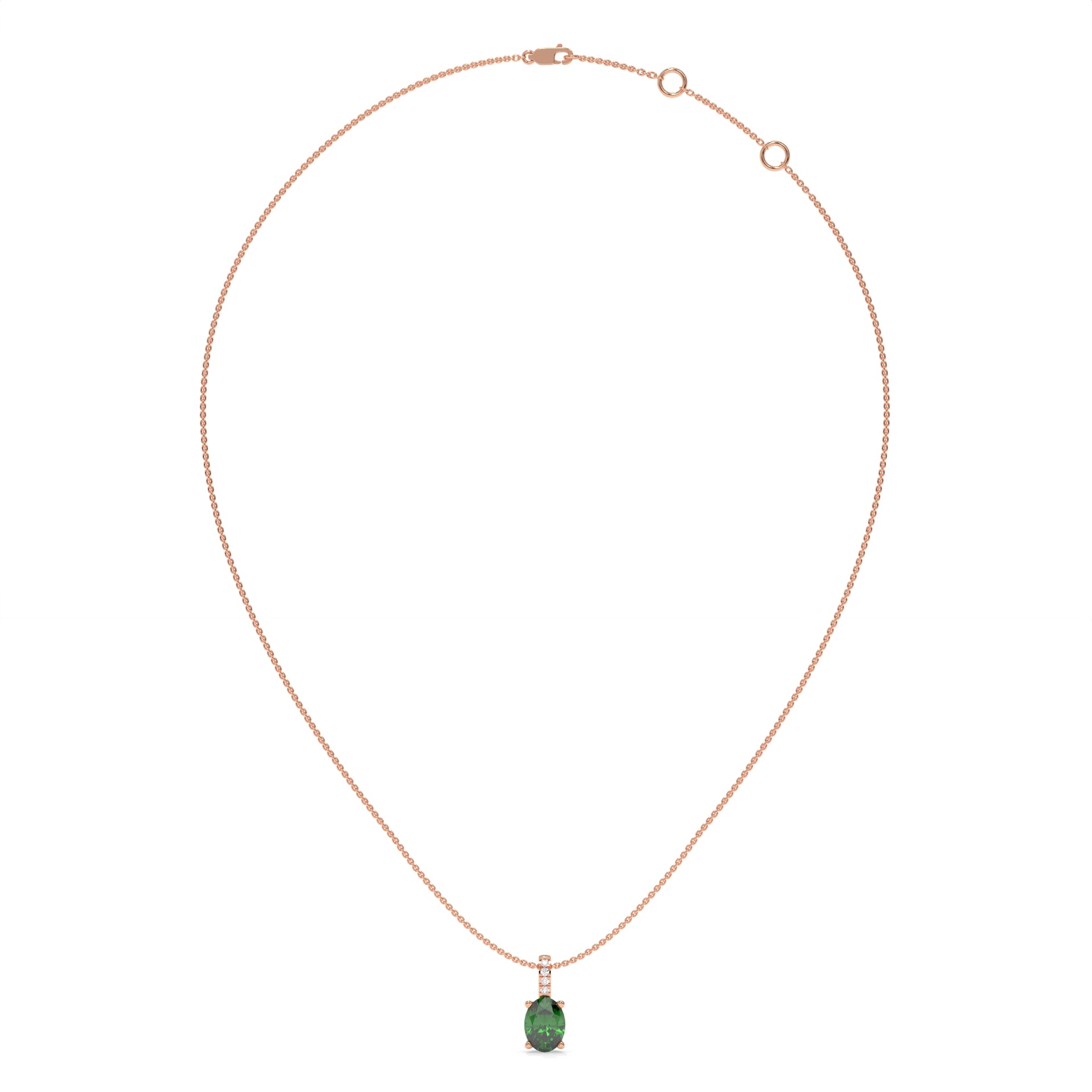 14K Rose Gold - Emerald